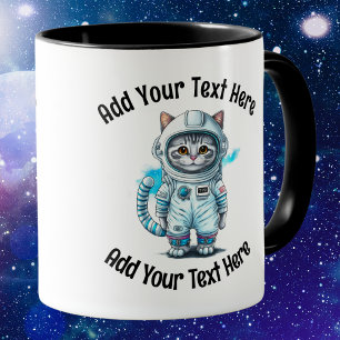 Lägg till din texttekaffe med vismisk astronaut mugg