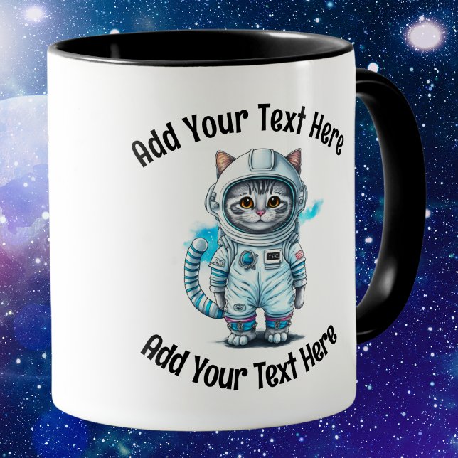 Lägg till din texttekaffe med vismisk astronaut mugg (Skapare uppladdad)