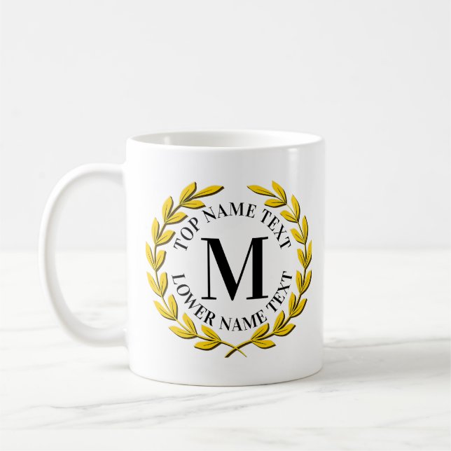 Lägg till din ursprungliga Namn- eller Text Guld-a Kaffemugg (Vänster)