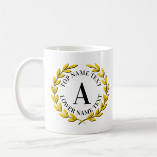 Lägg till din ursprungliga Namn eller text Guld B Kaffemugg