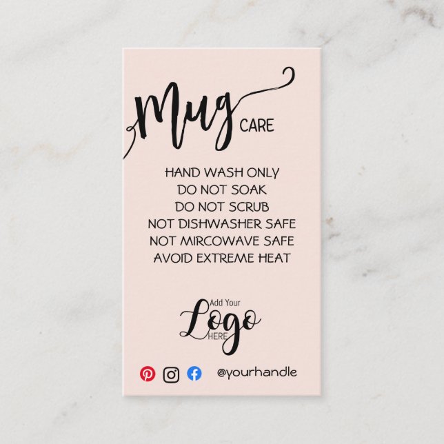 LÄGG TILL DIN VINLEDNINGSVERKSAMHET I LOGOTYP mugg Visitkort (Framsida)