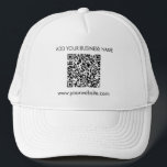 Lägg till din webbplats Adress QR-kod Keps<br><div class="desc">Lägg till företagets webbplats URL och Business namn genom att klicka på knappen "Personalize" (Anpassa). En unik QR-kod genereras automatiskt när du lägger till webben adress i QR-koden fält.</div>