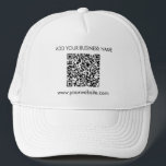 Lägg till din webbplats Adress QR-kod Keps<br><div class="desc">Lägg till företagets webbplats URL och Business namn genom att klicka på knappen "Personalize" (Anpassa). En unik QR-kod genereras automatiskt när du lägger till webben adress i QR-koden fält.</div>