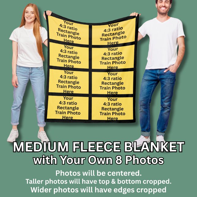 Lägg till dina egna 8 Tåg-foton Fleecefilt (Skapare uppladdad)