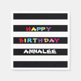 LÄGG TILL DINA EGNA NAMN-Grattis på födelsedagen-P Pappersservett