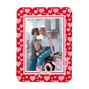 Lägg till dina foto-romska röda Rosor XOXO Magnet