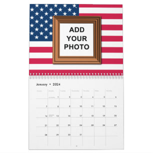 Lägg till dina foton American Flagga Patriotic 202 Kalender