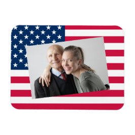 Lägg till dina foton Amerikanska Flagga Patriotic Magnet