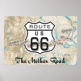 lägg till dina foton Route 66 Karta Poster