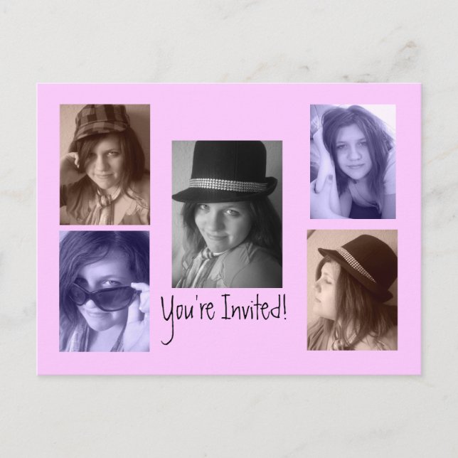 Lägg till dina inbjudningar till foton från födels (Framsida)