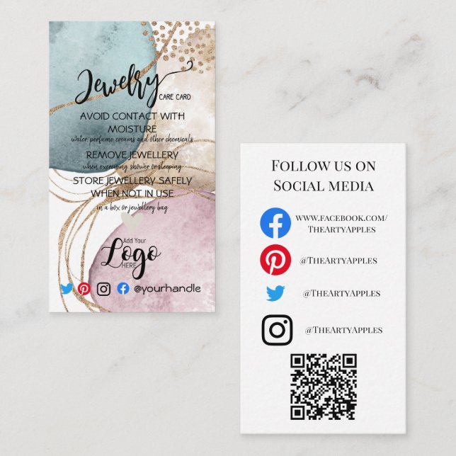 LÄGG TILL DINA LOGOTYP-SJUKVÅRDSKORT, guld glitter Visitkort (Fram/baksida)