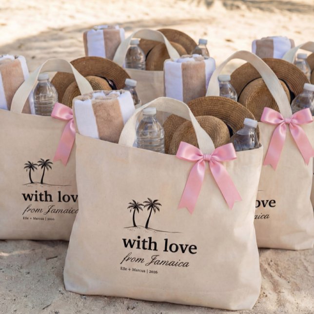 Lägg till dina välkomstpåsar för destinationbröllo mini tygkasse (Skapare uppladdad)