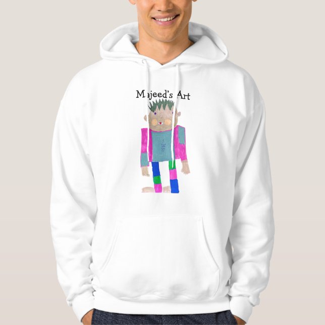 Lägg till ditt barns konstverk här  hoodie (Framsida)