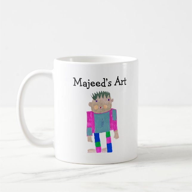 Lägg till ditt barns konstverk här  kaffemugg (Vänster)