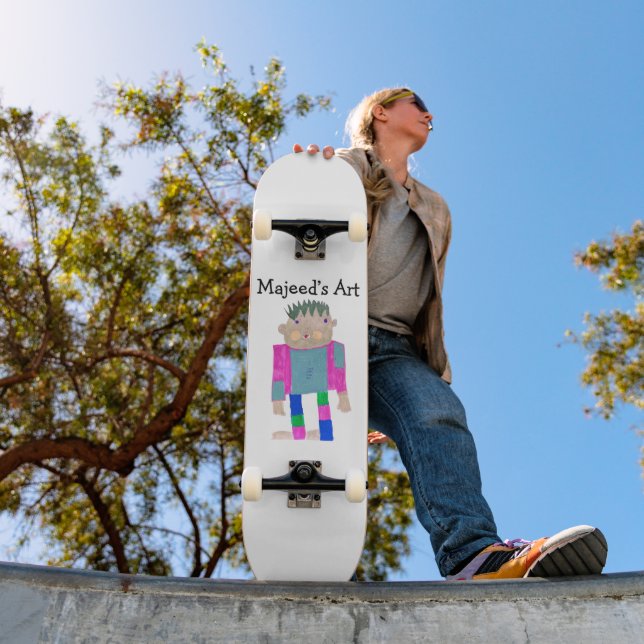Lägg till ditt barns konstverk här  mini skateboard bräda 18,5 cm (Utomhus 1)