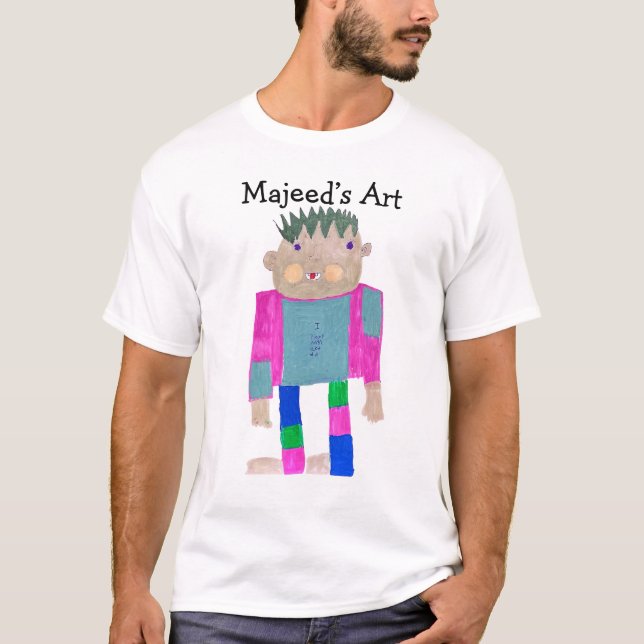 Lägg till ditt barns konstverk här  t shirt (Framsida)