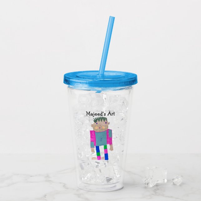 Lägg till ditt barns konstverk här  take away mugg (Baksida Ice)