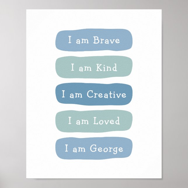 Lägg till ditt barns Namn-barnbekräftelser Poster (Framsidan)