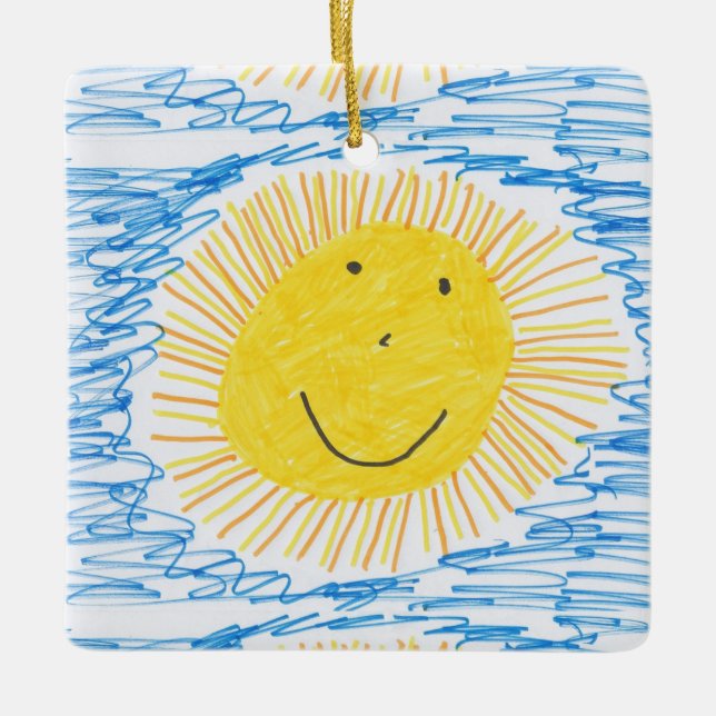 Lägg till ditt barns prydnadsföremål för konstnärl julgransprydnad keramik (Framsida)