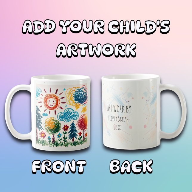 Lägg till ditt barns teckning i den här kaffet Mug Kaffemugg (Skapare uppladdad)