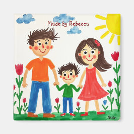 Lägg till ditt barns teckning i den här kaffet Mug Magnet