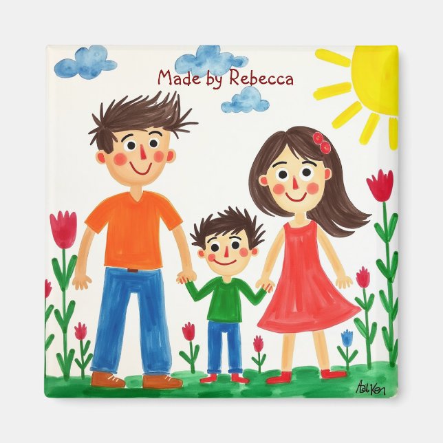 Lägg till ditt barns teckning i den här kaffet Mug Magnet (Framsidan)