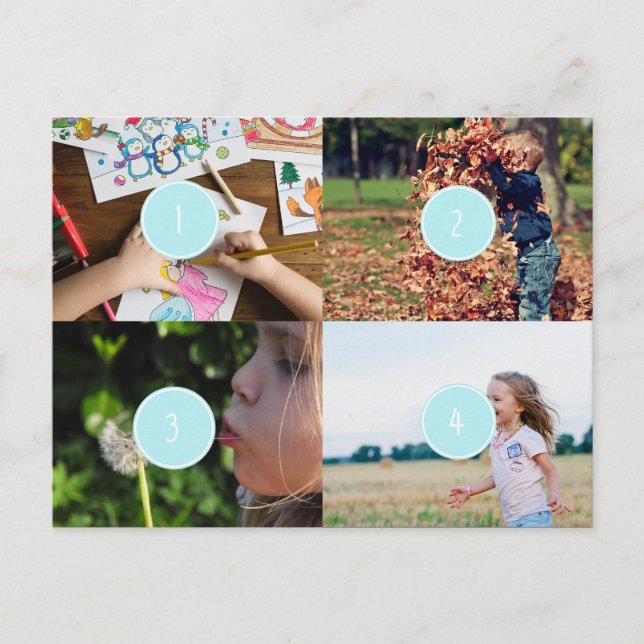 Lägg till ditt eget 4-fotokort för Anpassade Vykort (Framsida)