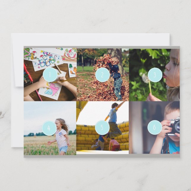 Lägg till ditt eget 6-foto-Anpassade-postkort (Framsida)