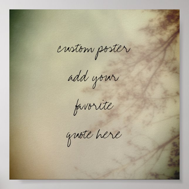 lägg till ditt eget citattecken poster naturkonst (Framsidan)