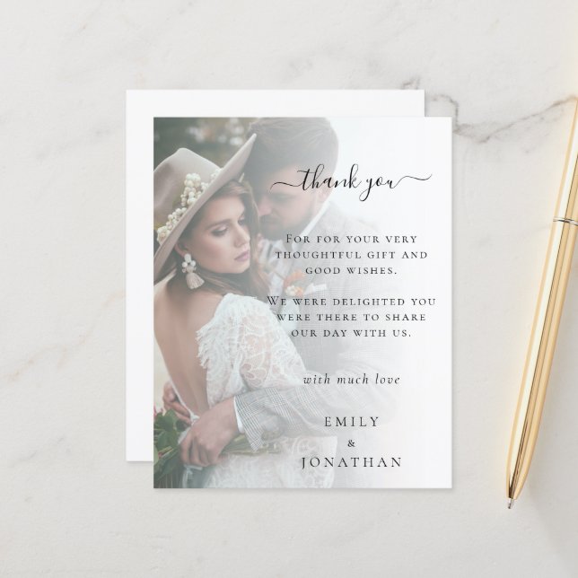 Lägg till ditt eget foto Bröllop Tack (Fram/Back In Situ)