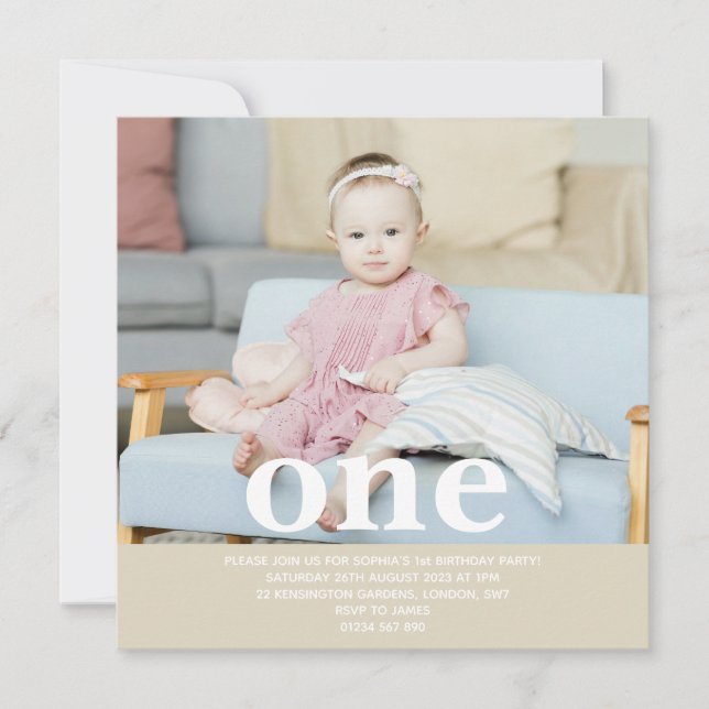 Lägg till ditt eget foto en första Födelsedagsfest (Framsida)