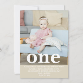 Lägg till ditt eget foto en första Födelsedagsfest Inbjudningar