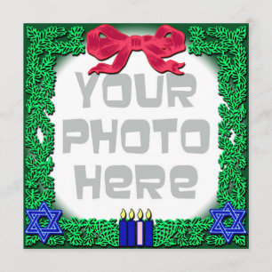 Lägg till ditt eget foto-/julkort inbjudningar
