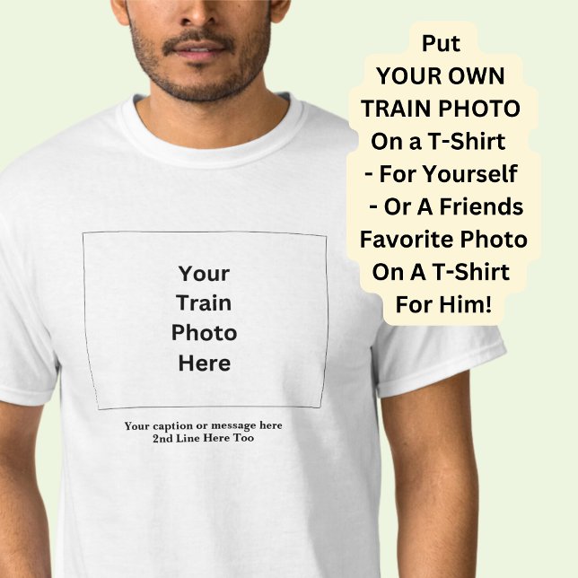 Lägg till ditt eget foto och din egen bildtext för t shirt (Skapare uppladdad)