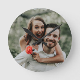 "Lägg till ditt eget foto"-väggklocka Rund Klocka