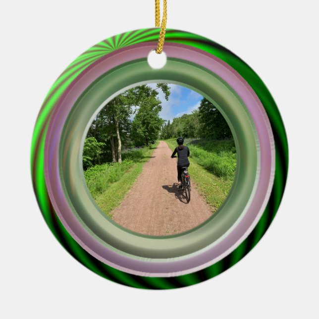 Lägg till ditt eget fotokeramiska prydnadsföremål julgransprydnad keramik (Framsidan)