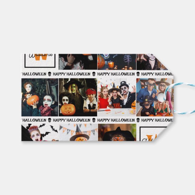 Lägg till ditt eget fotomonogram Happy halloween Presentetikett (Framsidan (Horisontell))