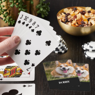 Lägg till ditt eget hund-foto och namn casinokort