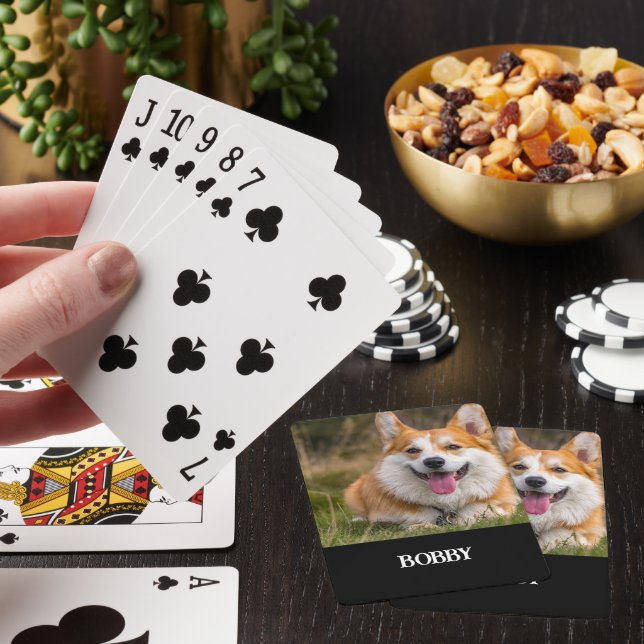 Lägg till ditt eget hund-foto och namn casinokort (På plats)