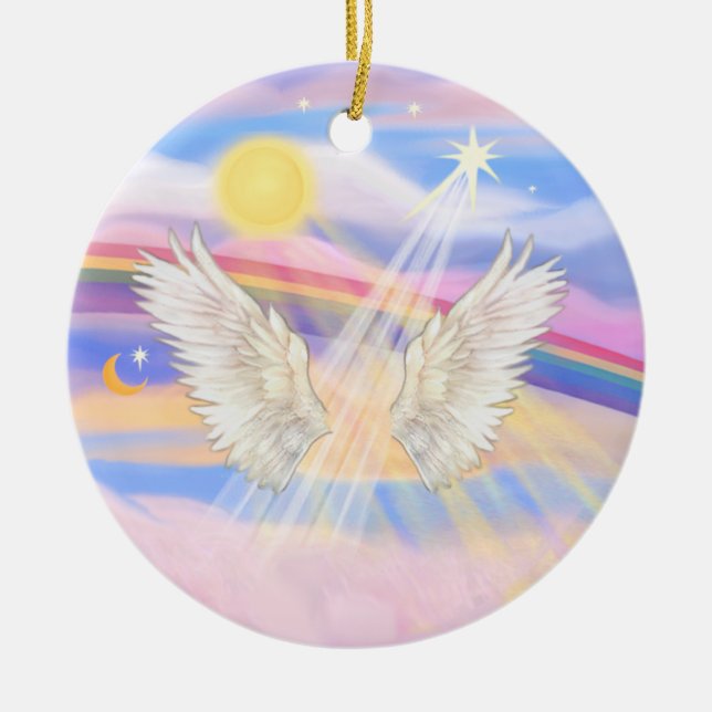 Lägg till ditt eget husdjur - Rainbow Bridge Julgransprydnad Keramik (Framsidan)