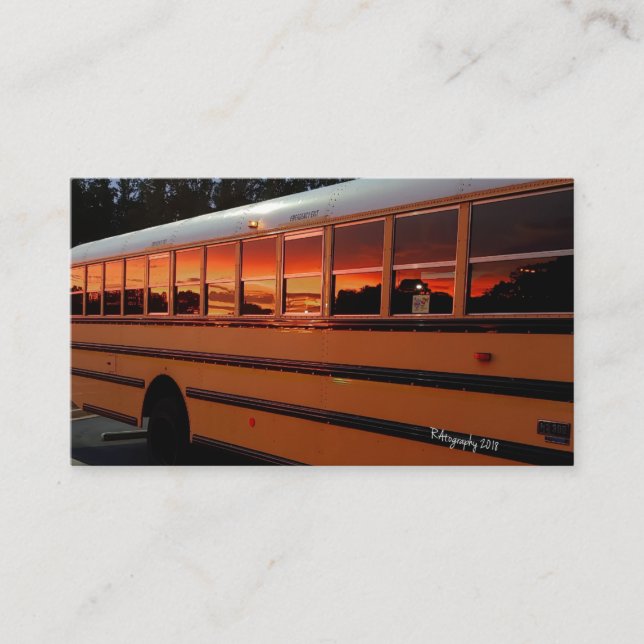 Lägg till ditt eget info Buss-affärskort Visitkort (Framsida)