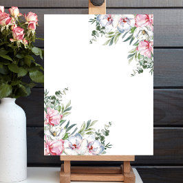 Lägg till ditt eget meddelande magnolia rosa vit poster