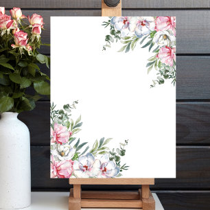 Lägg till ditt eget meddelande magnolia rosa vit poster