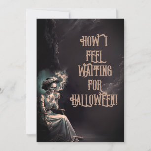 Lägg till ditt eget Ord Funny Halloween-Helgdag-ko Inbjudningar
