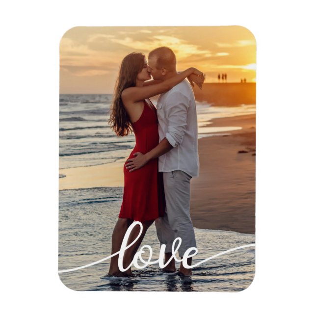 Lägg till ditt eget romantiska kärleksfoto magnet (Vertikal)