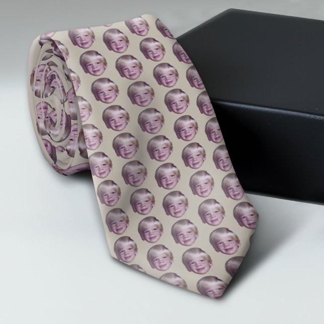 Lägg till ditt Flytande huvudfoto - liten Mönster  Slips (Custom Photo Tie)