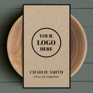 Lägg till ditt företags Logotyp i Modern Rustic Bl Visitkort