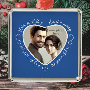 Lägg till ditt foto 10 år av Giftermål Julgransprydnad Metall
