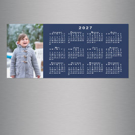 Lägg till ditt foto 2027 Kalender Navy Blue Magnet