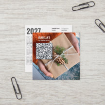 Lägg till ditt foto, anpassad QR-kod 2027 kalender